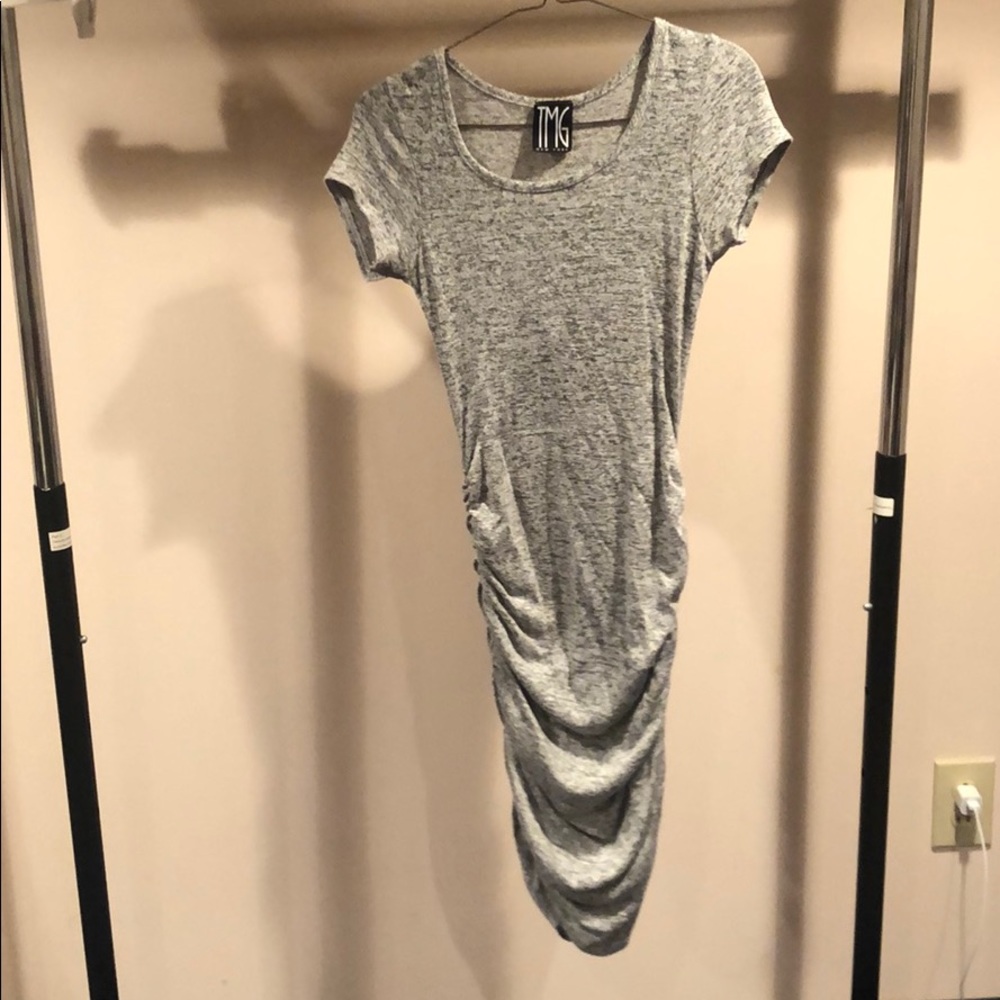 Rouched Grey Dress